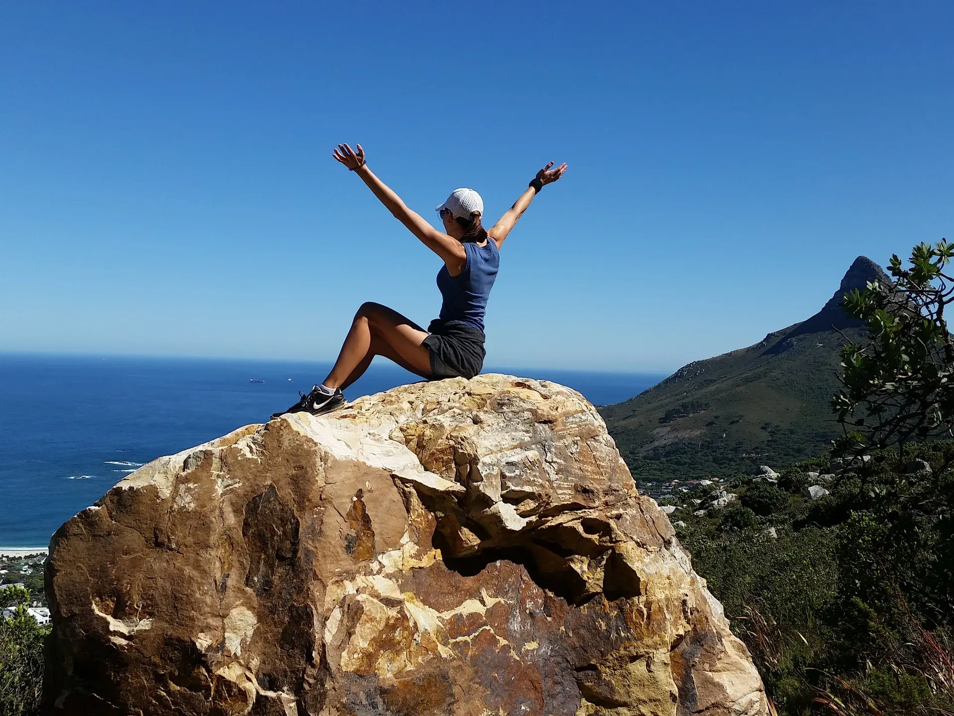 Traveller overlooking the South African coast